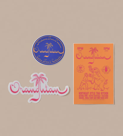ORANGUTAN STICKER PACK (3PC)